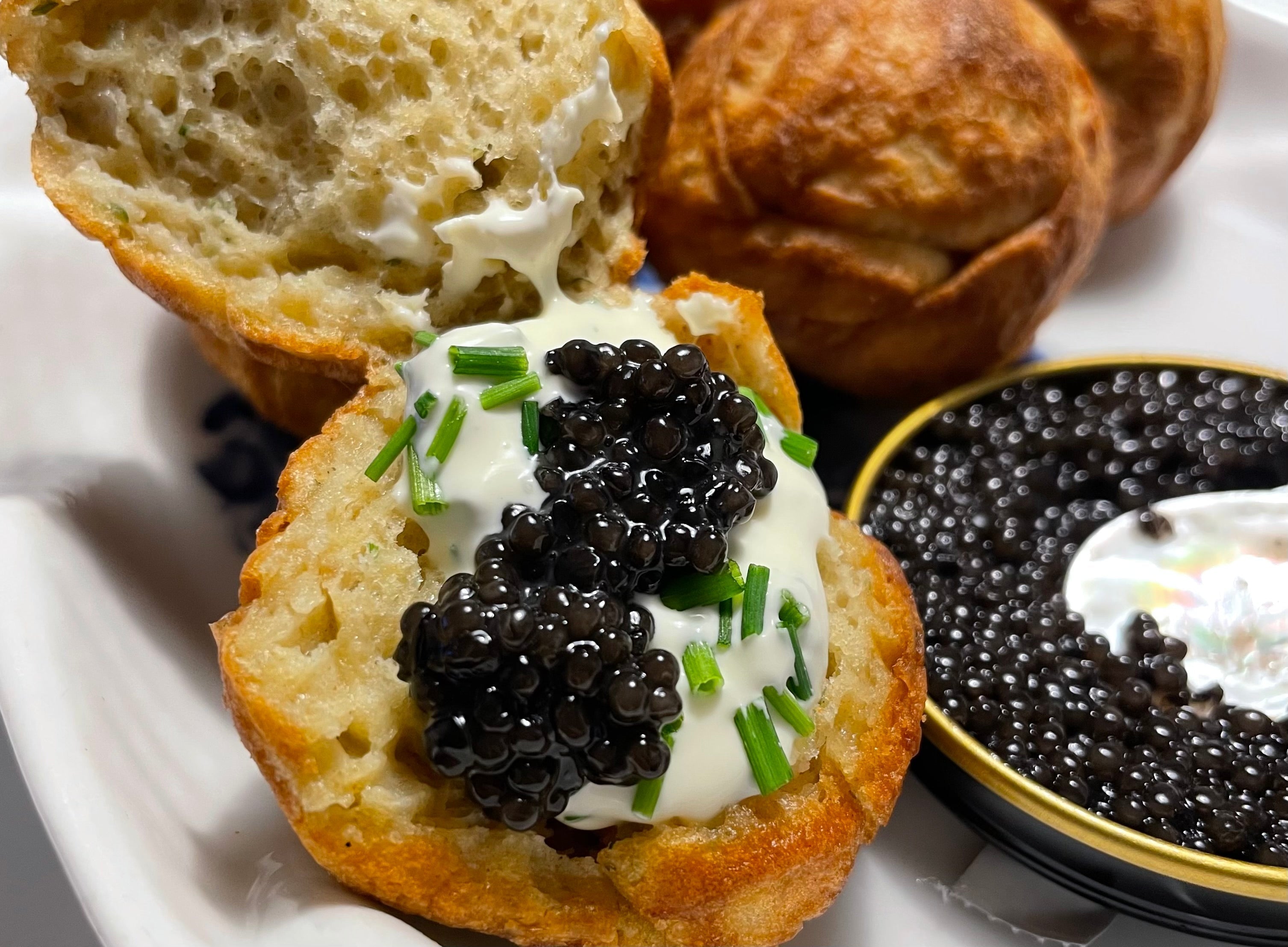 Salte æbleskiver med Caviar