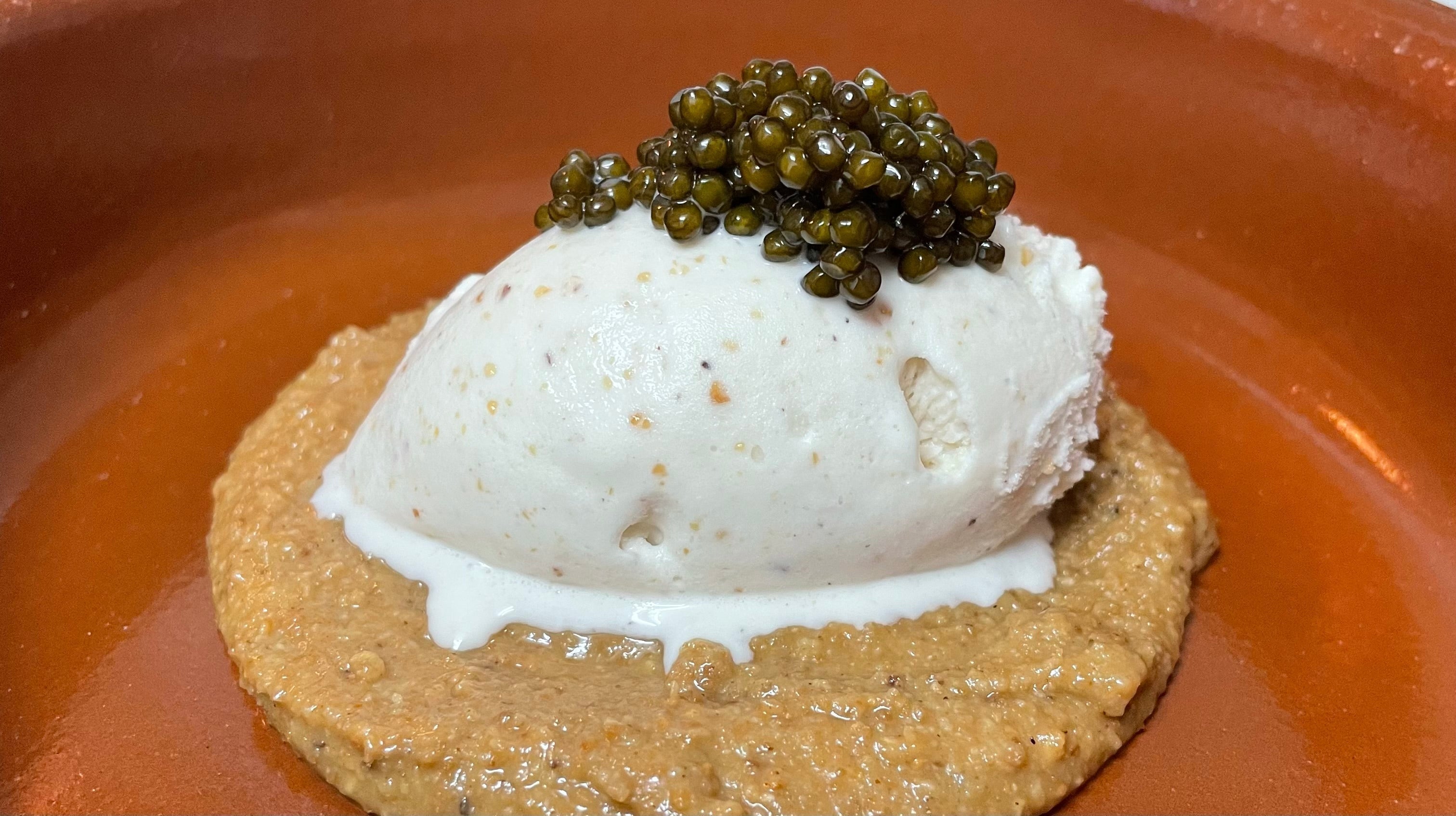 Hasselnødde Praliné med is og Caviar